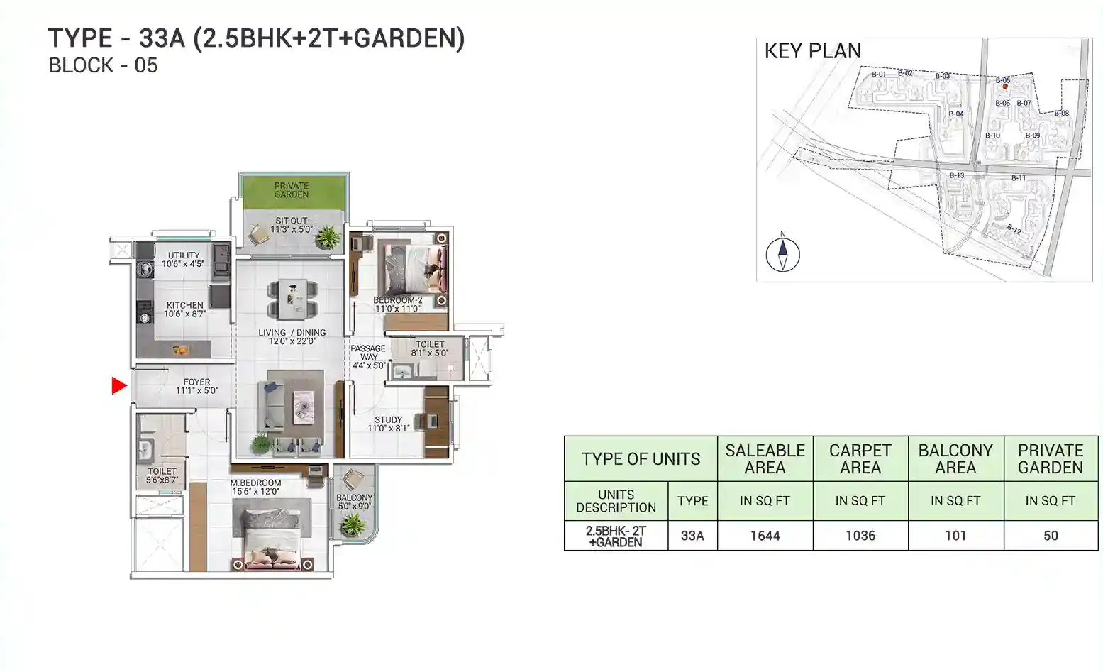 4 BHK Floor Plan - Sattva City